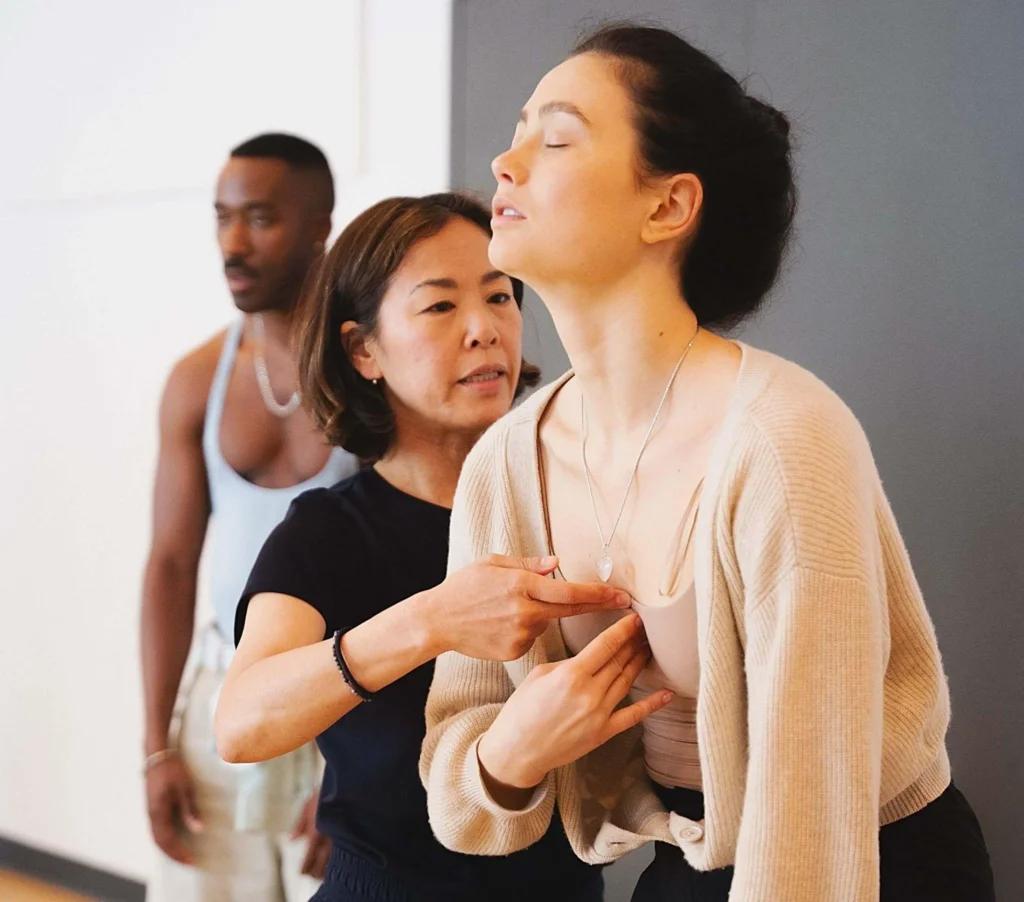 Movement training for actors at Terry Knickerbocker Studio, developing physical awareness, alignment, and expressive control